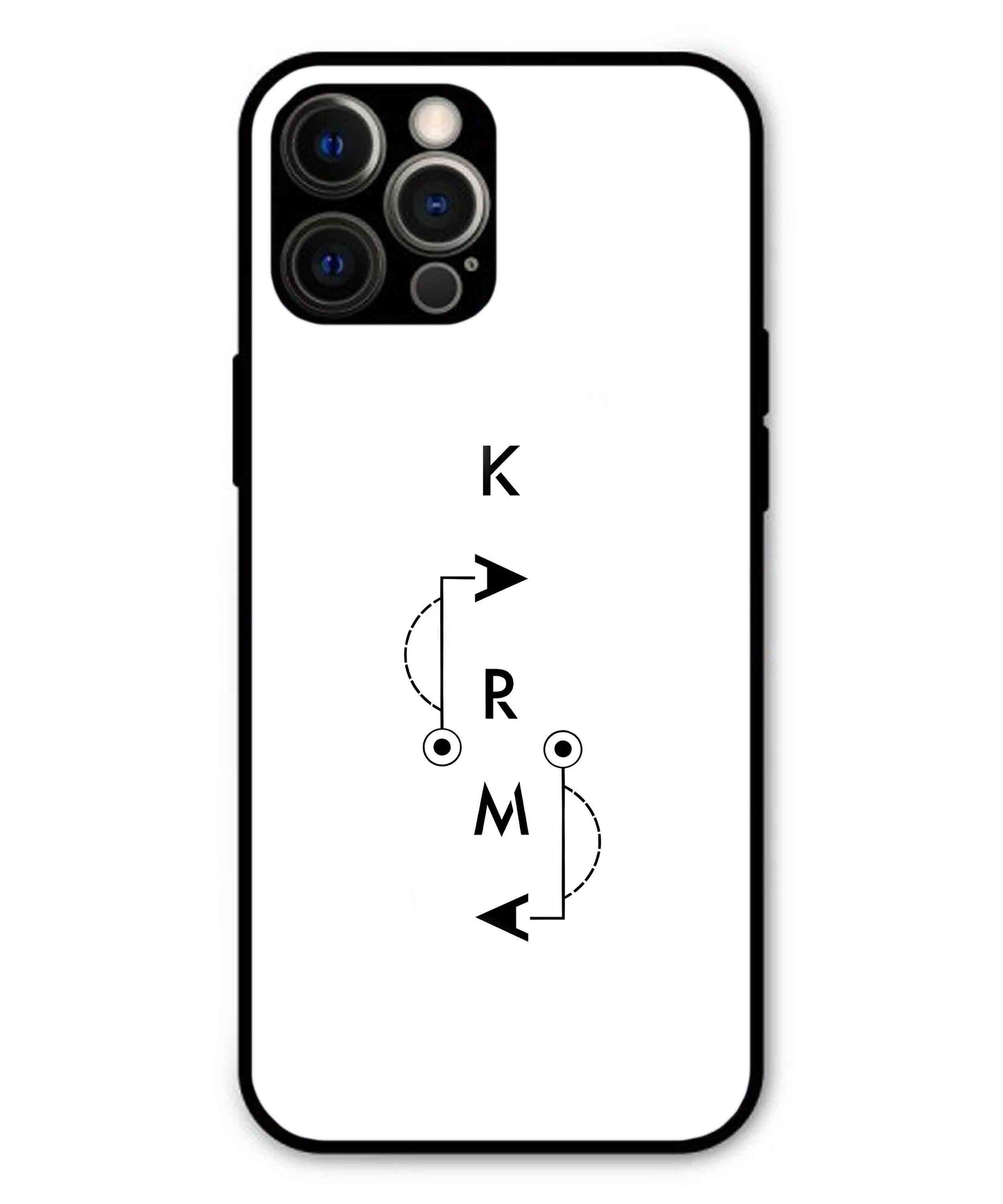 Karma Aesthetic Metal Back Cover Phone Case for iPhone 12 Pro Max
