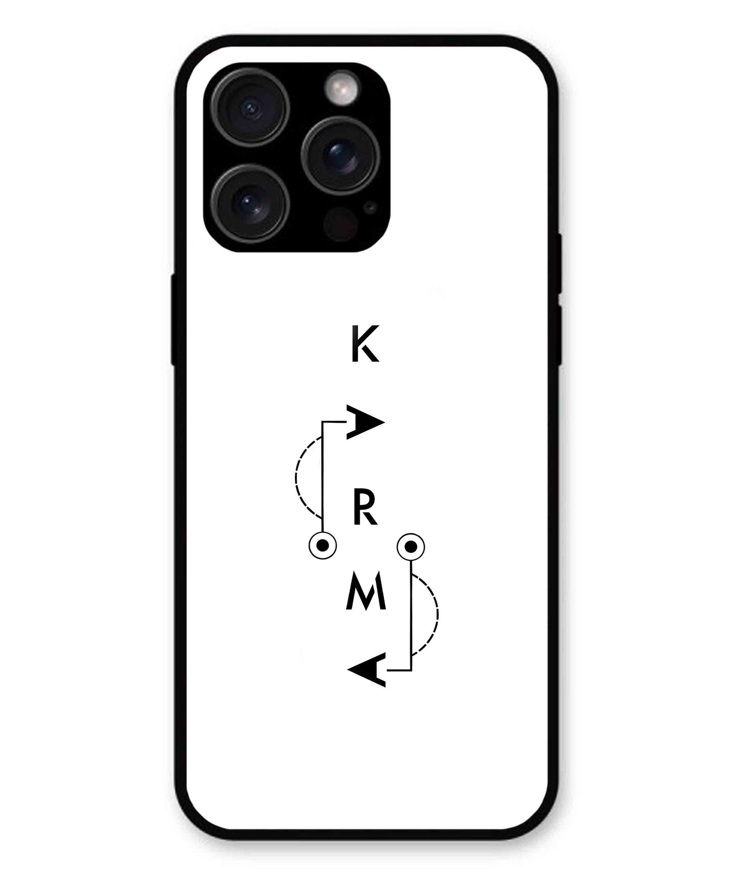 Karma Aesthetic Metal Back Cover Phone Case for iPhone 13 Pro Max