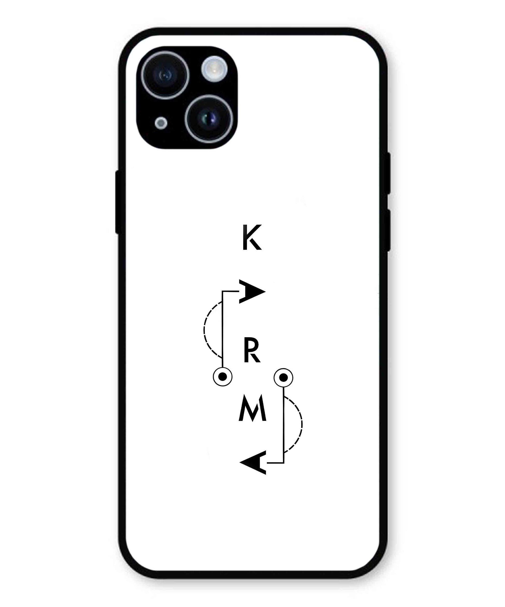 Karma Aesthetic Metal Back Cover Phone Case for iPhone 14 Plus