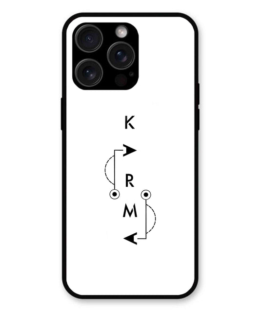 Karma Aesthetic Metal Back Cover Phone Case for iPhone 14 Pro Max