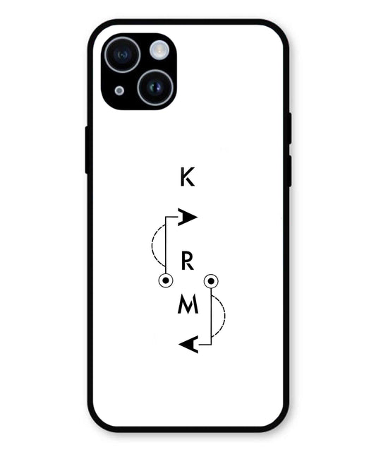 Karma Aesthetic Metal Back Cover Phone Case for iPhone 15 Plus