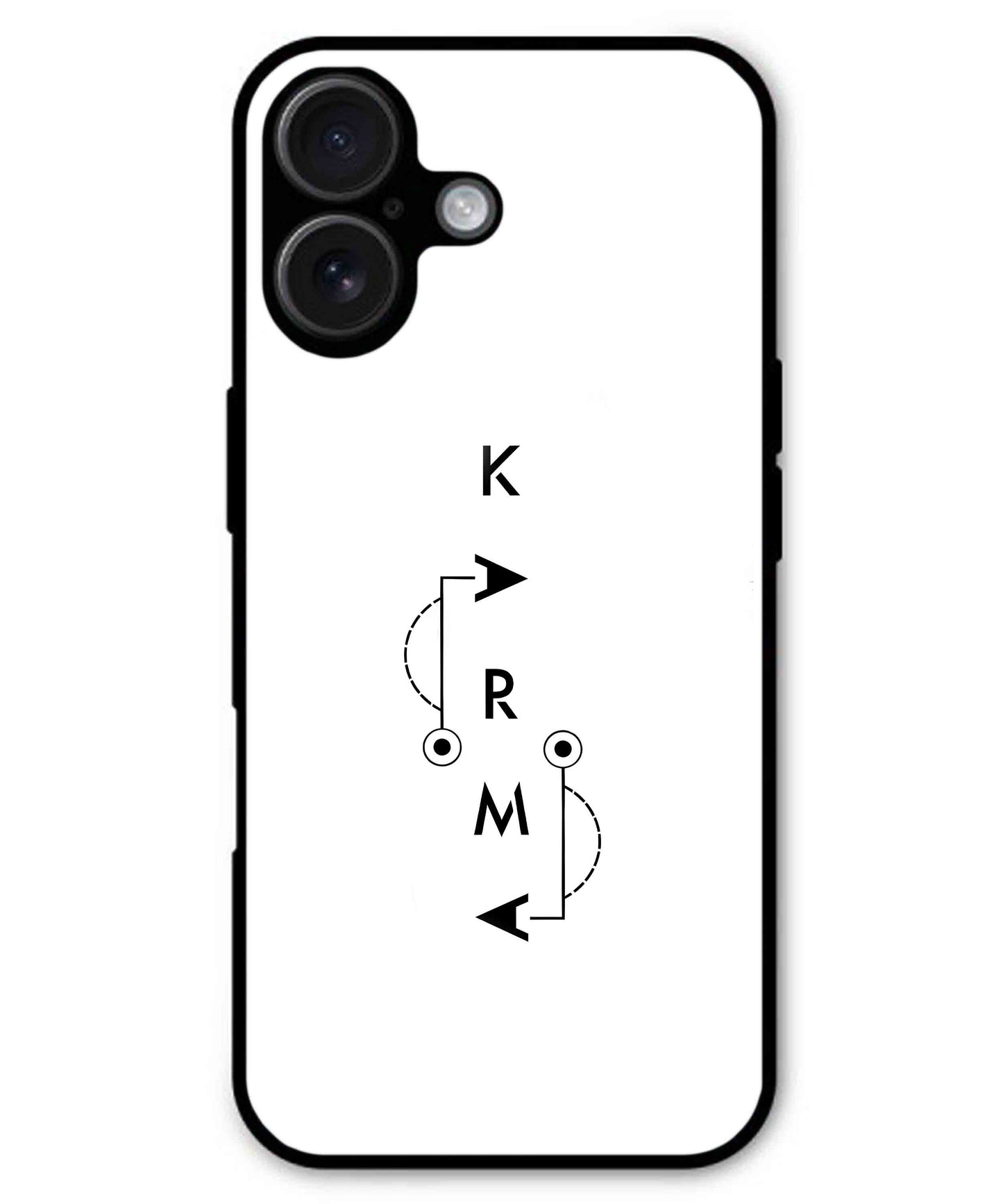 Karma Aesthetic Metal Back Cover Phone Case for iPhone 16