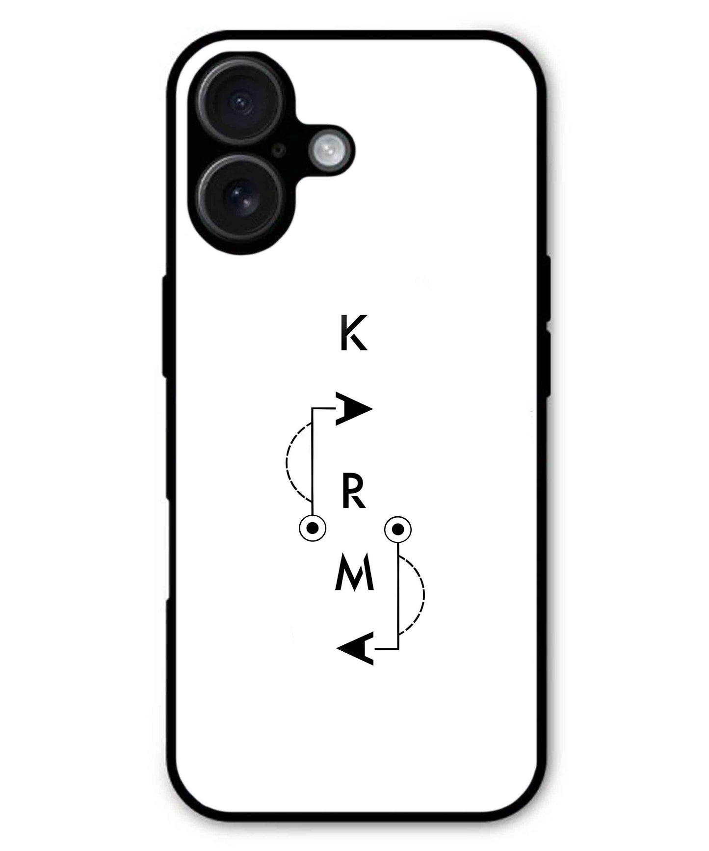 Karma Aesthetic Metal Back Cover Phone Case for iPhone 16 Plus
