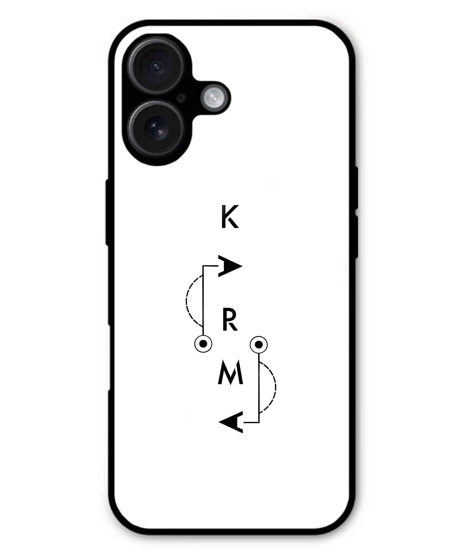Karma Aesthetic Metal Back Cover Phone Case for iPhone 16 Plus