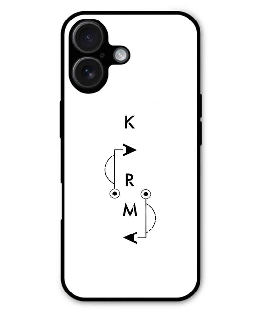 Karma Aesthetic Metal Back Cover Phone Case for iPhone 16 Plus