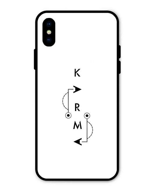 Karma Aesthetic Metal Back Cover Phone Case for iPhone X