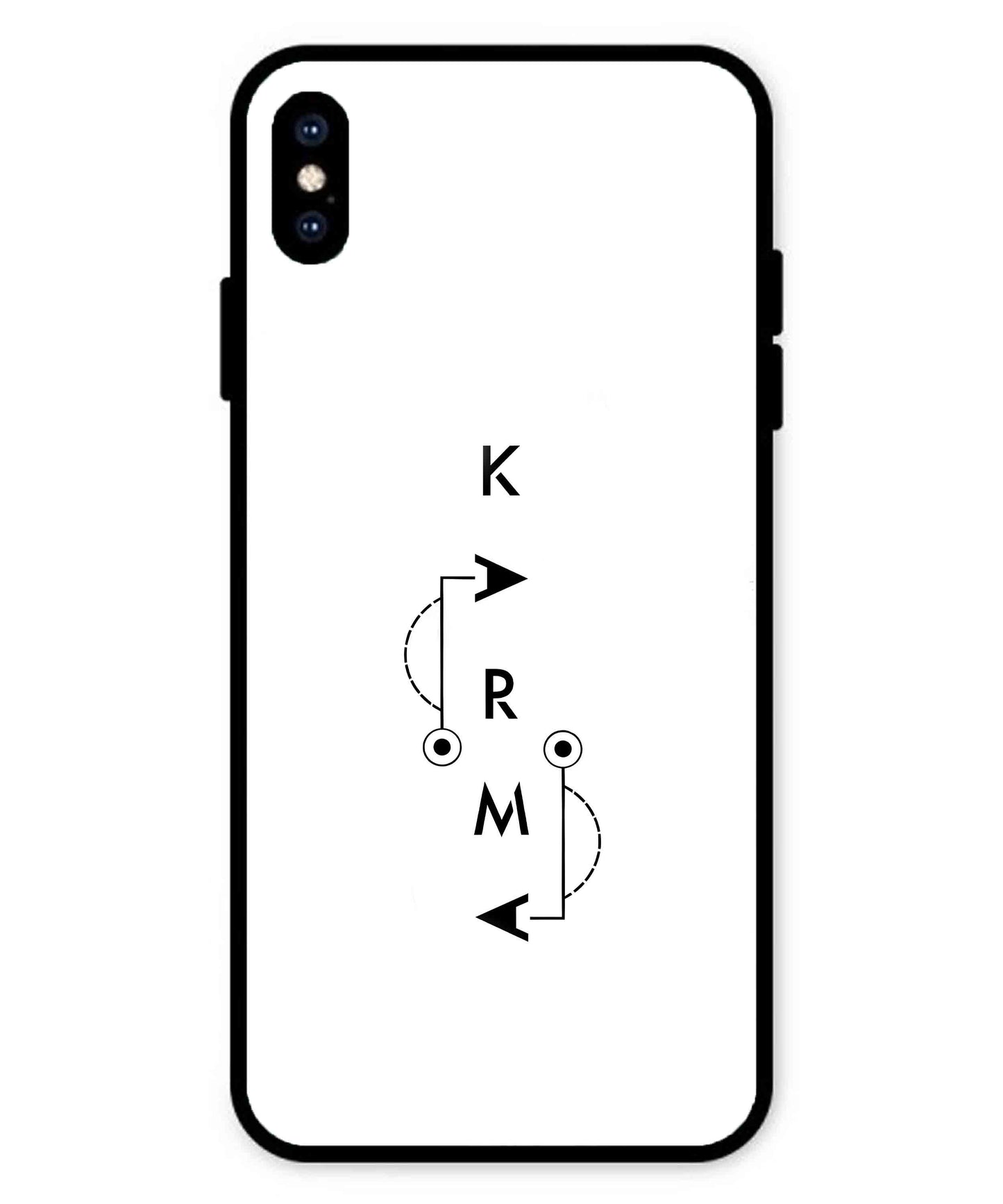 Karma Aesthetic Metal Back Cover Phone Case for iPhone Xs Max
