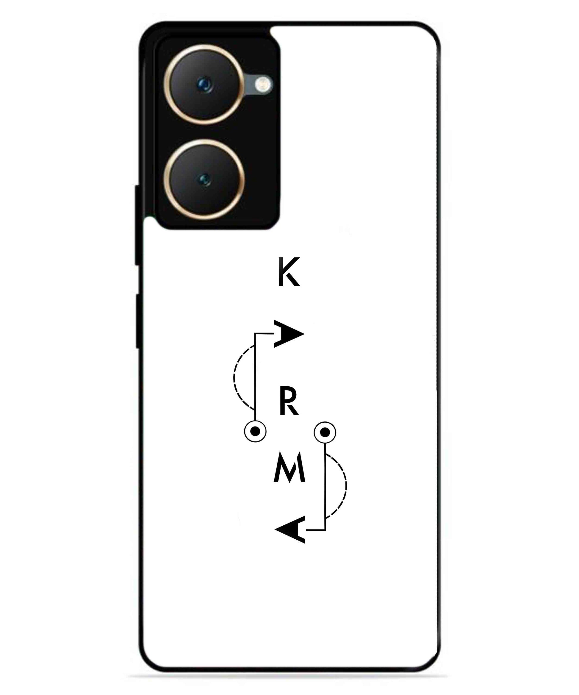 Karma Aesthetic Metal Back Cover Phone Case for iQOO Z9 Lite
