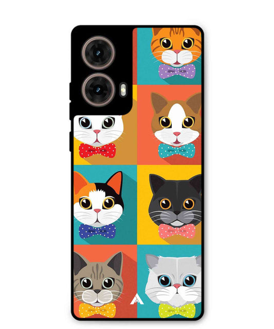 Kitties Metal Back Cover Phone Case for Moto Edge 50 Fusion