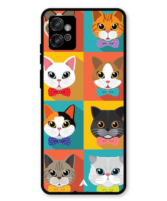 Kitties Metal Back Cover Phone Case for Moto G32