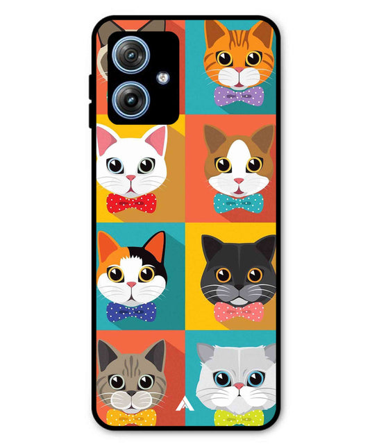 Kitties Metal Back Cover Phone Case for Moto G54