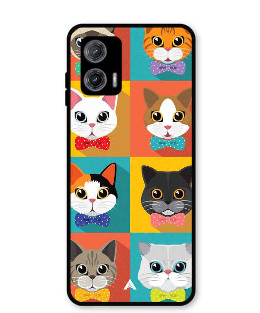 Kitties Metal Back Cover Phone Case for Moto G73