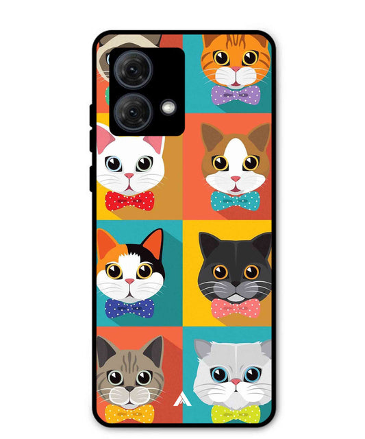 Kitties Metal Back Cover Phone Case for Moto G84