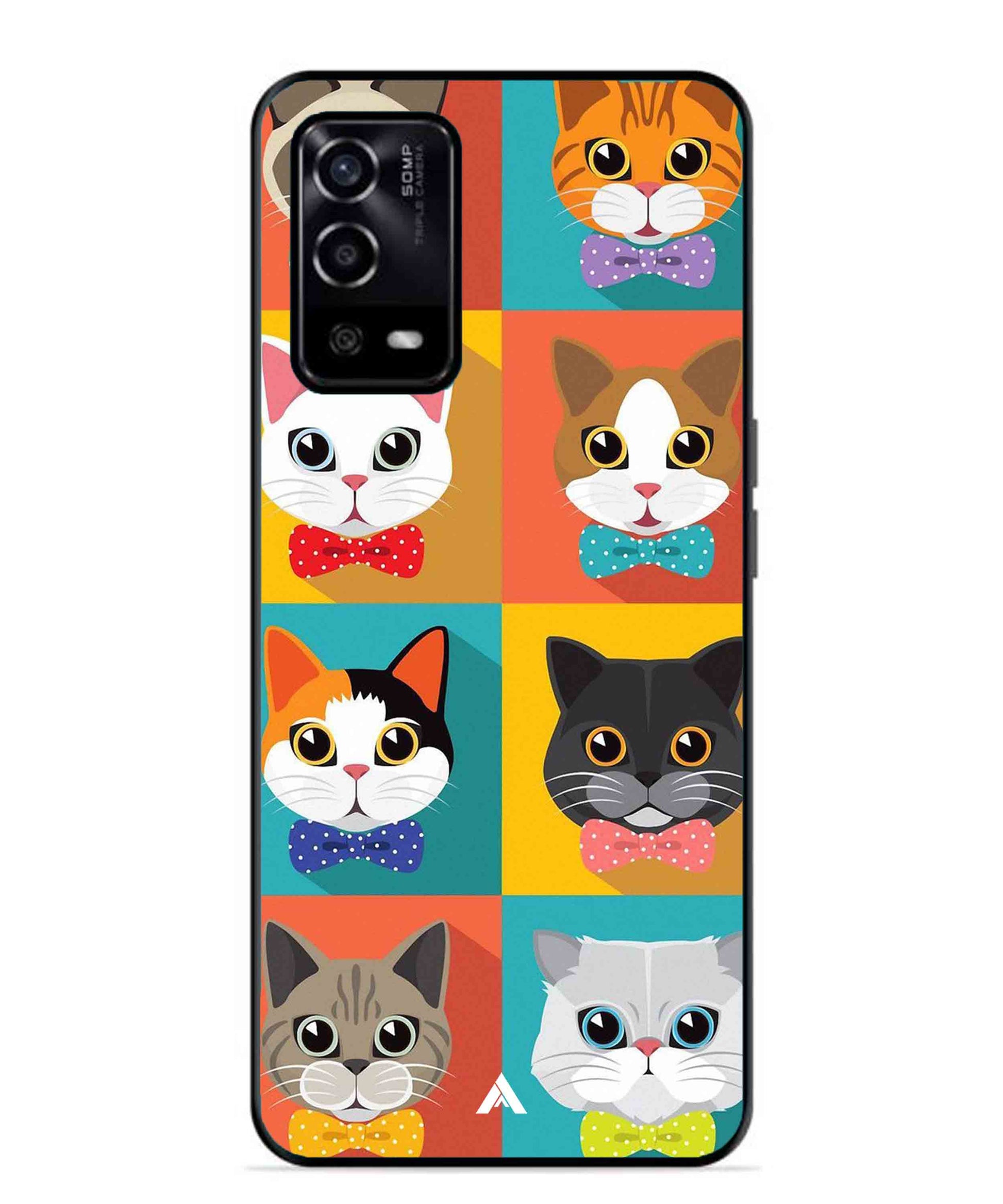 Kitties Metal Back Cover Phone Case for Oppo A53s