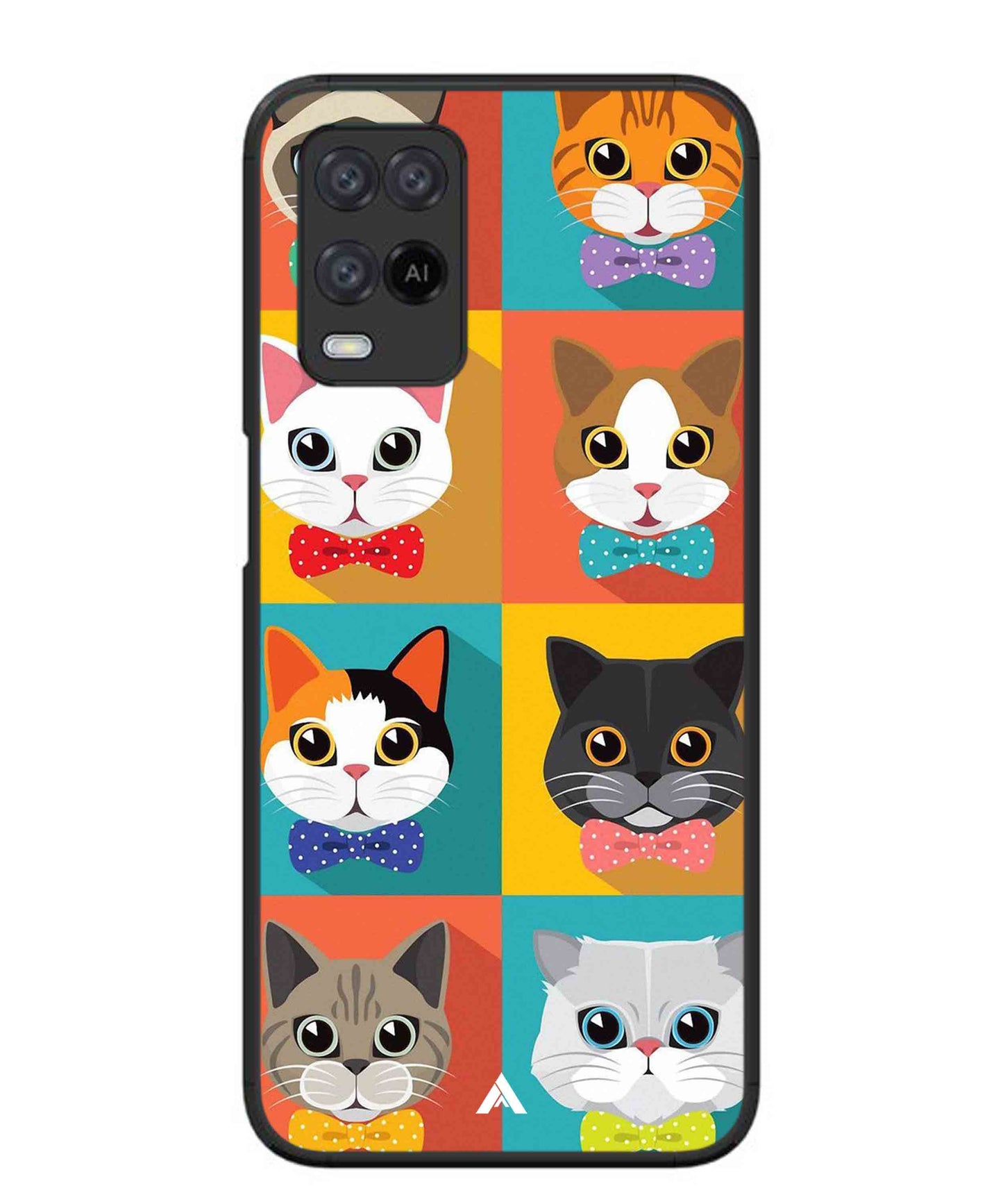 Kitties Metal Back Cover Phone Case for Oppo A54