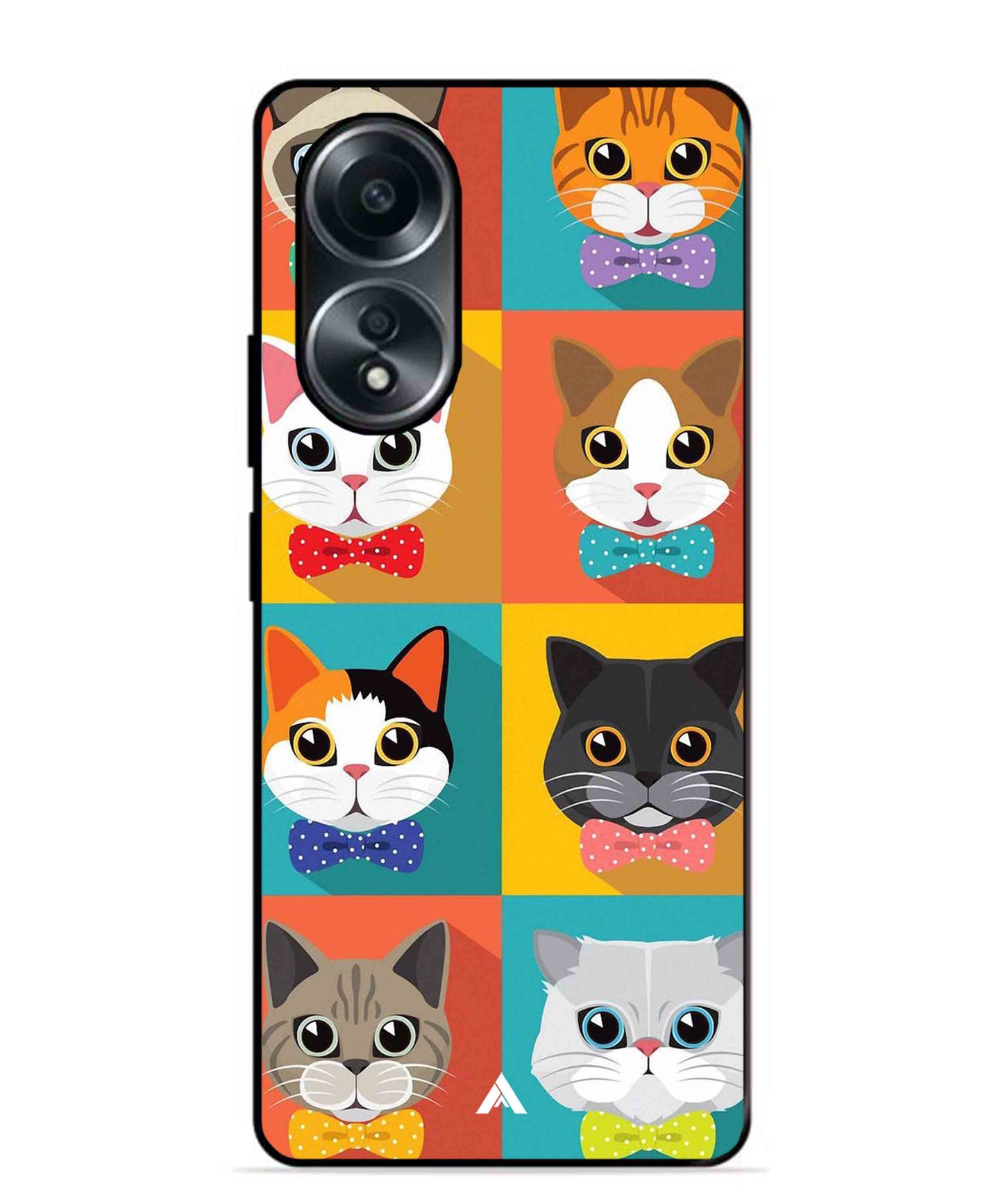 Kitties Metal Back Cover Phone Case for Oppo A58