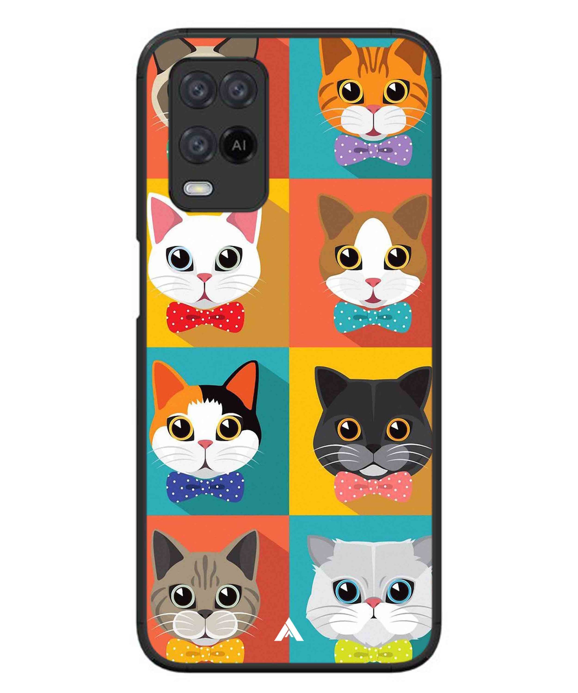 Kitties Metal Back Cover Phone Case for Oppo A74