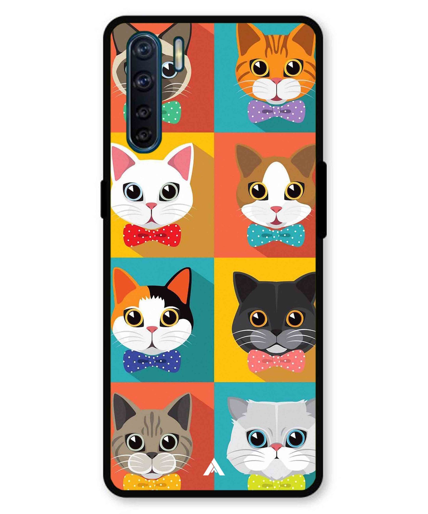 Kitties Metal Back Cover Phone Case for Oppo A91