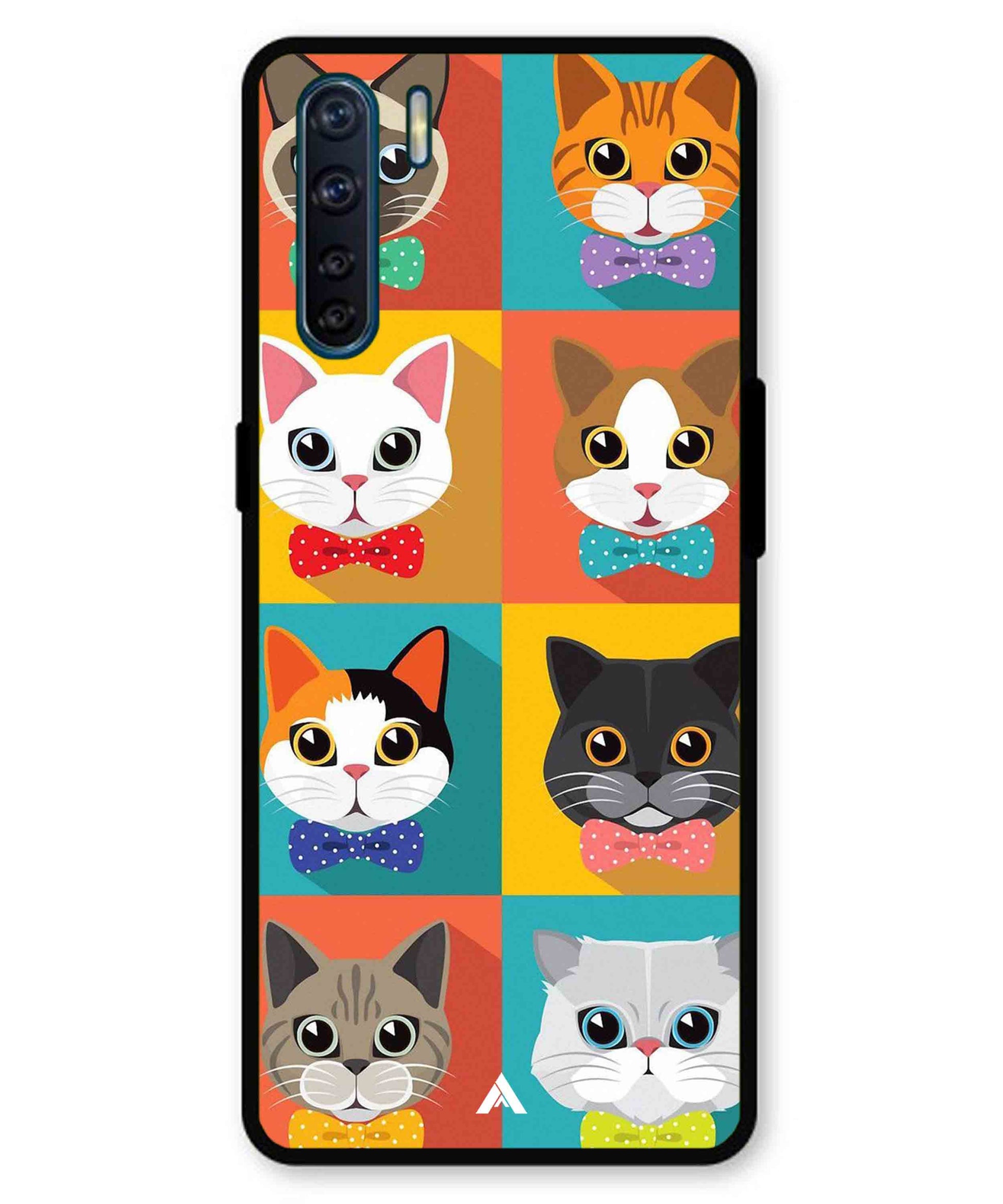 Kitties Metal Back Cover Phone Case for Oppo A91