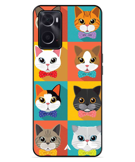 Kitties Metal Back Cover Phone Case for Oppo A96