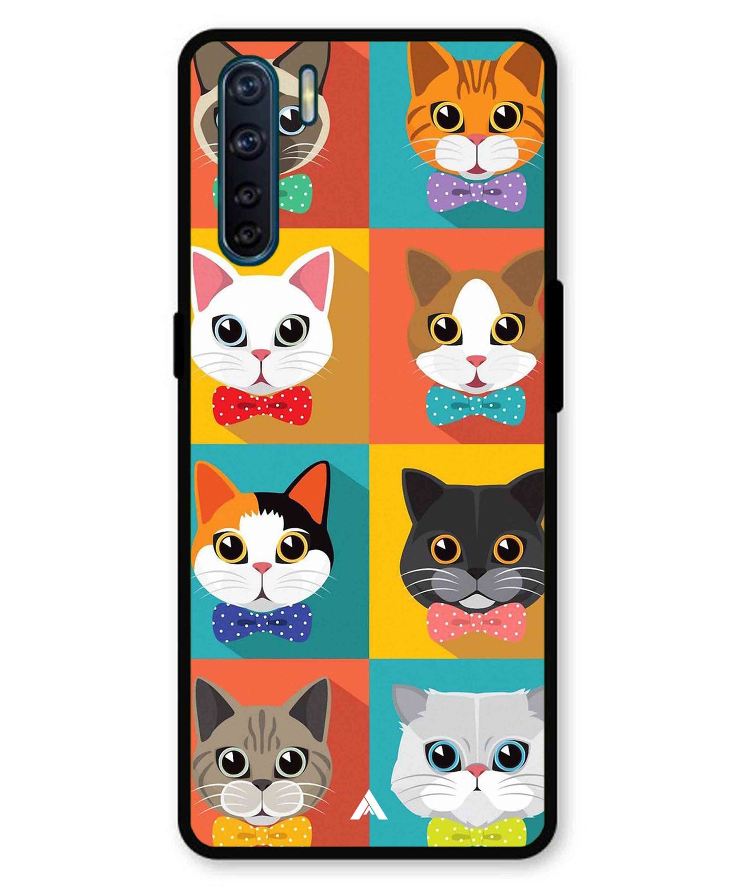 Kitties Metal Back Cover Phone Case for Oppo F15
