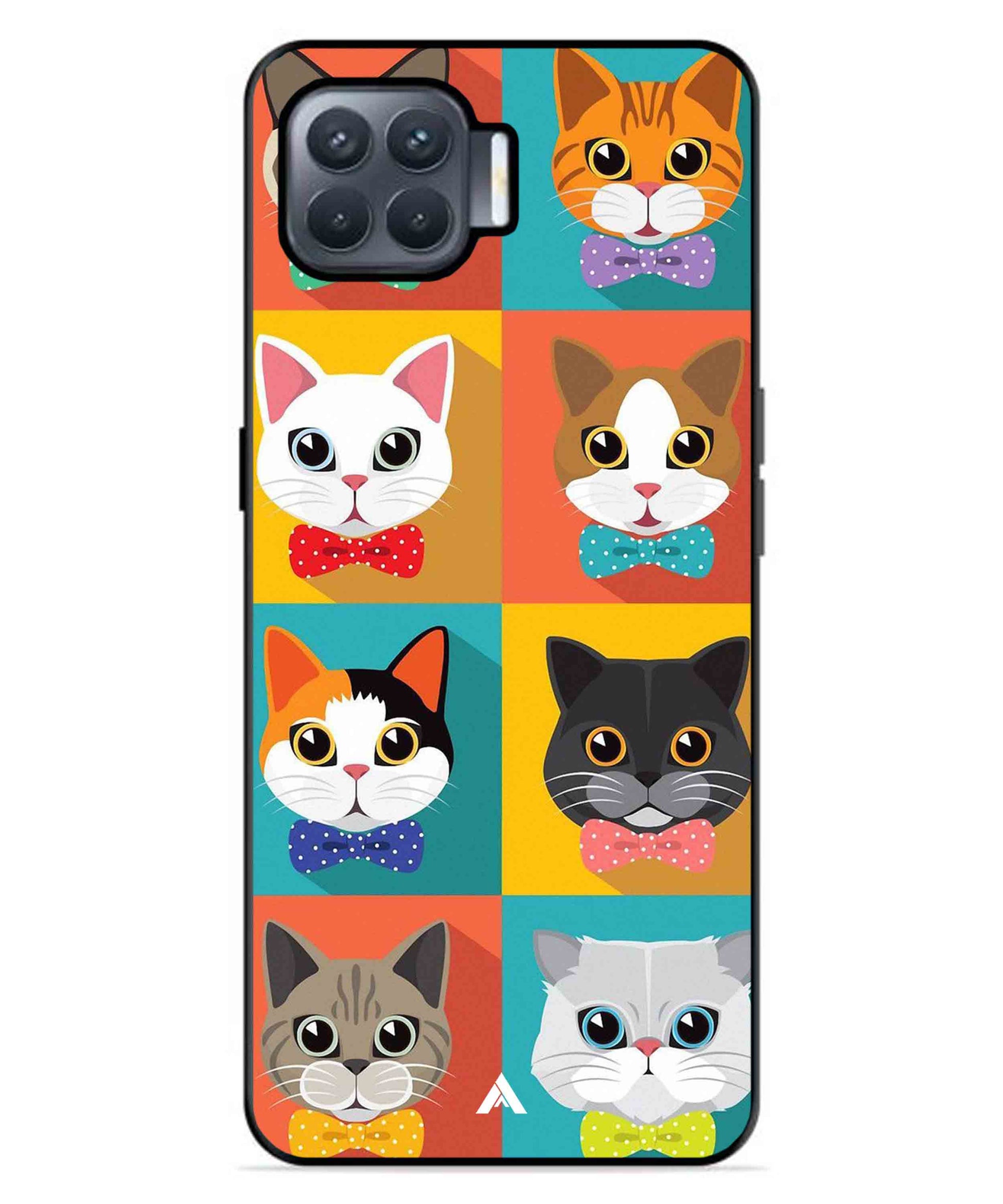 Kitties Metal Back Cover Phone Case for Oppo F17 Pro