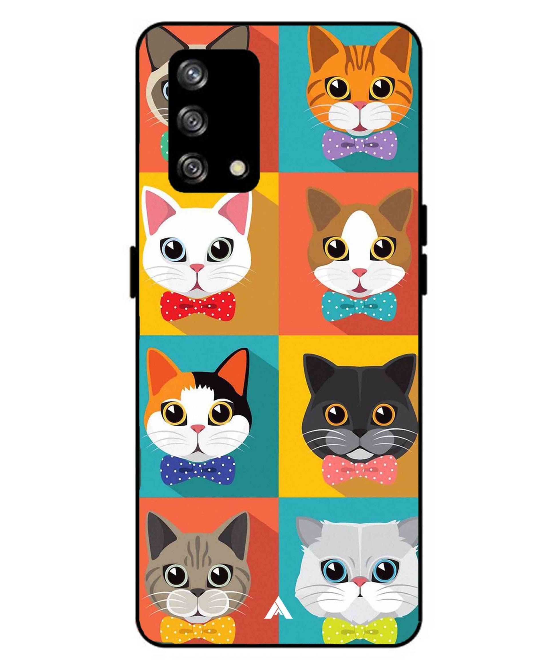Kitties Metal Back Cover Phone Case for Oppo F19