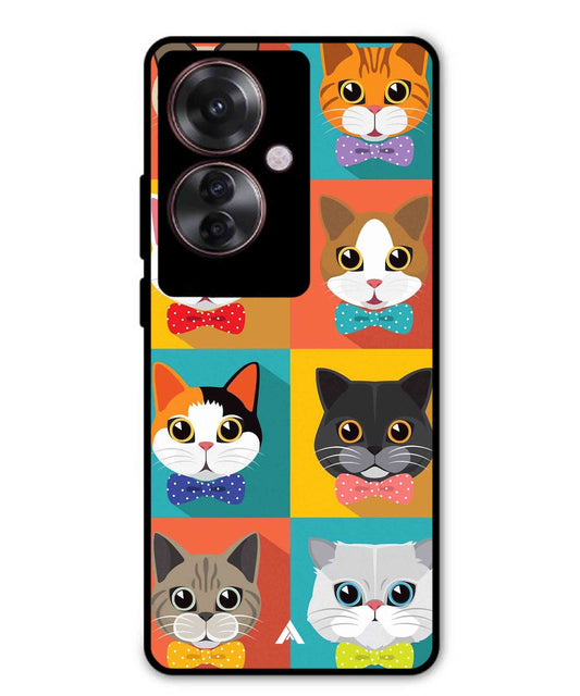 Kitties Metal Back Cover Phone Case for Oppo F25 Pro
