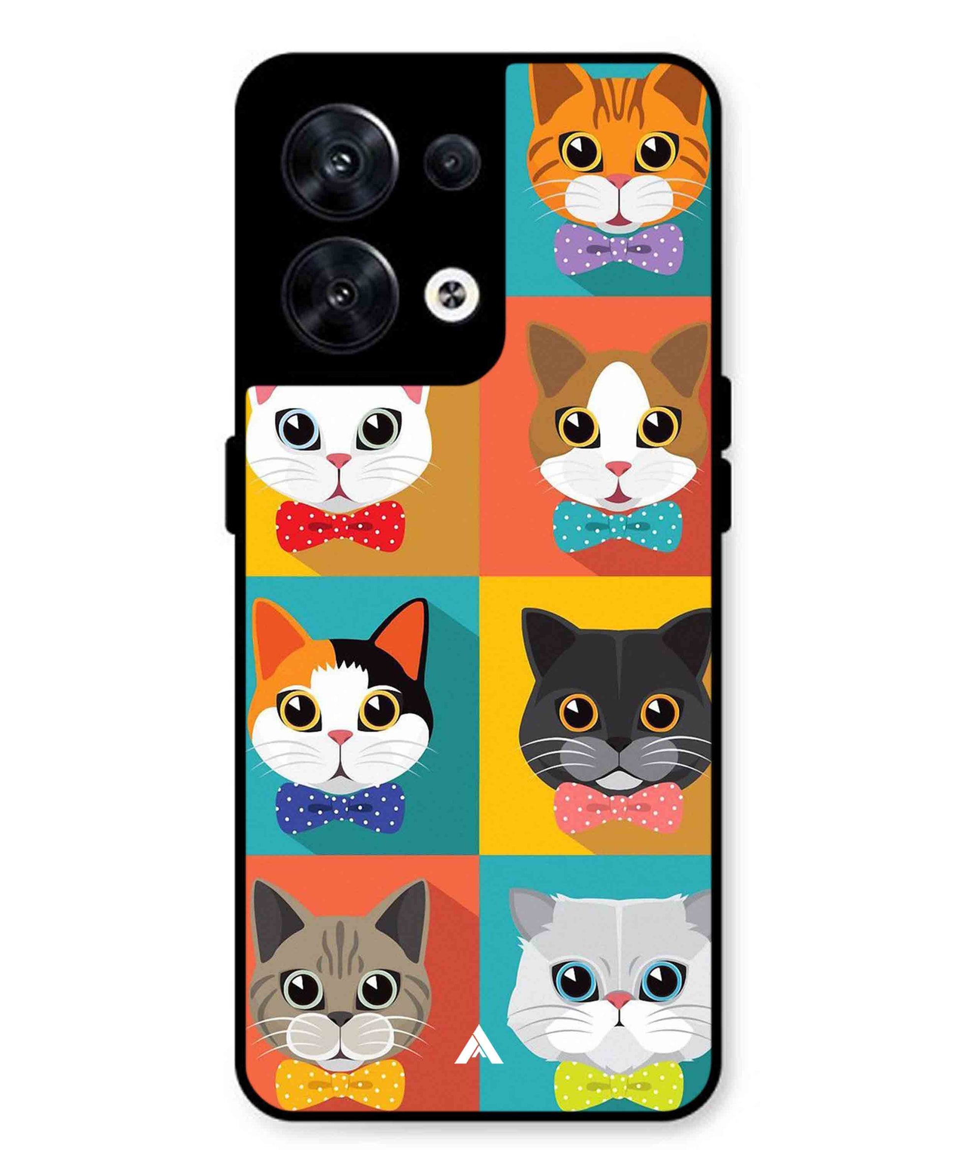 Kitties Metal Back Cover Phone Case for Oppo Reno 10