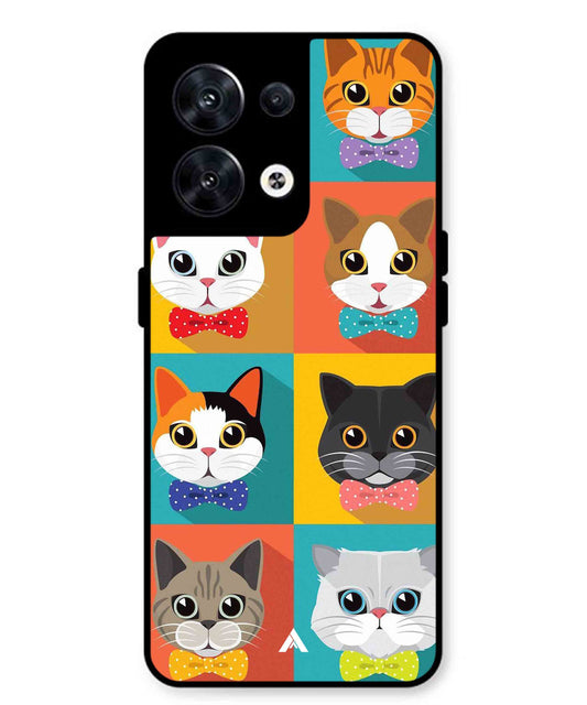 Kitties Metal Back Cover Phone Case for Oppo Reno 10 Pro