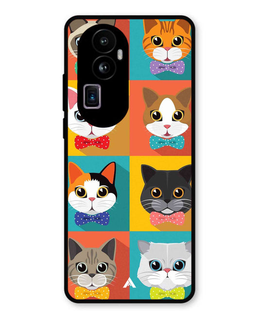 Kitties Metal Back Cover Phone Case for Oppo Reno 10 Pro Plus