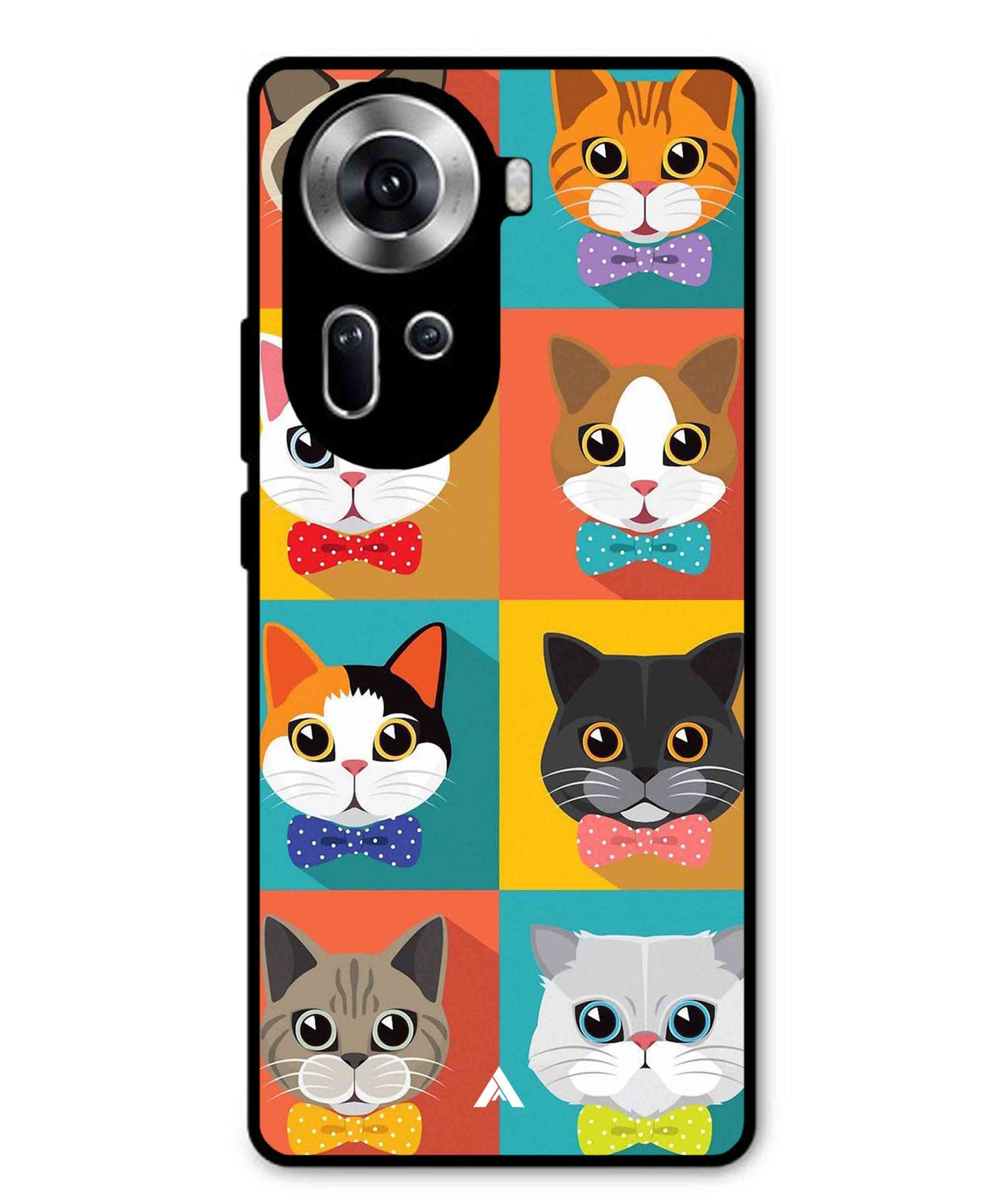 Kitties Metal Back Cover Phone Case for Oppo Reno 11