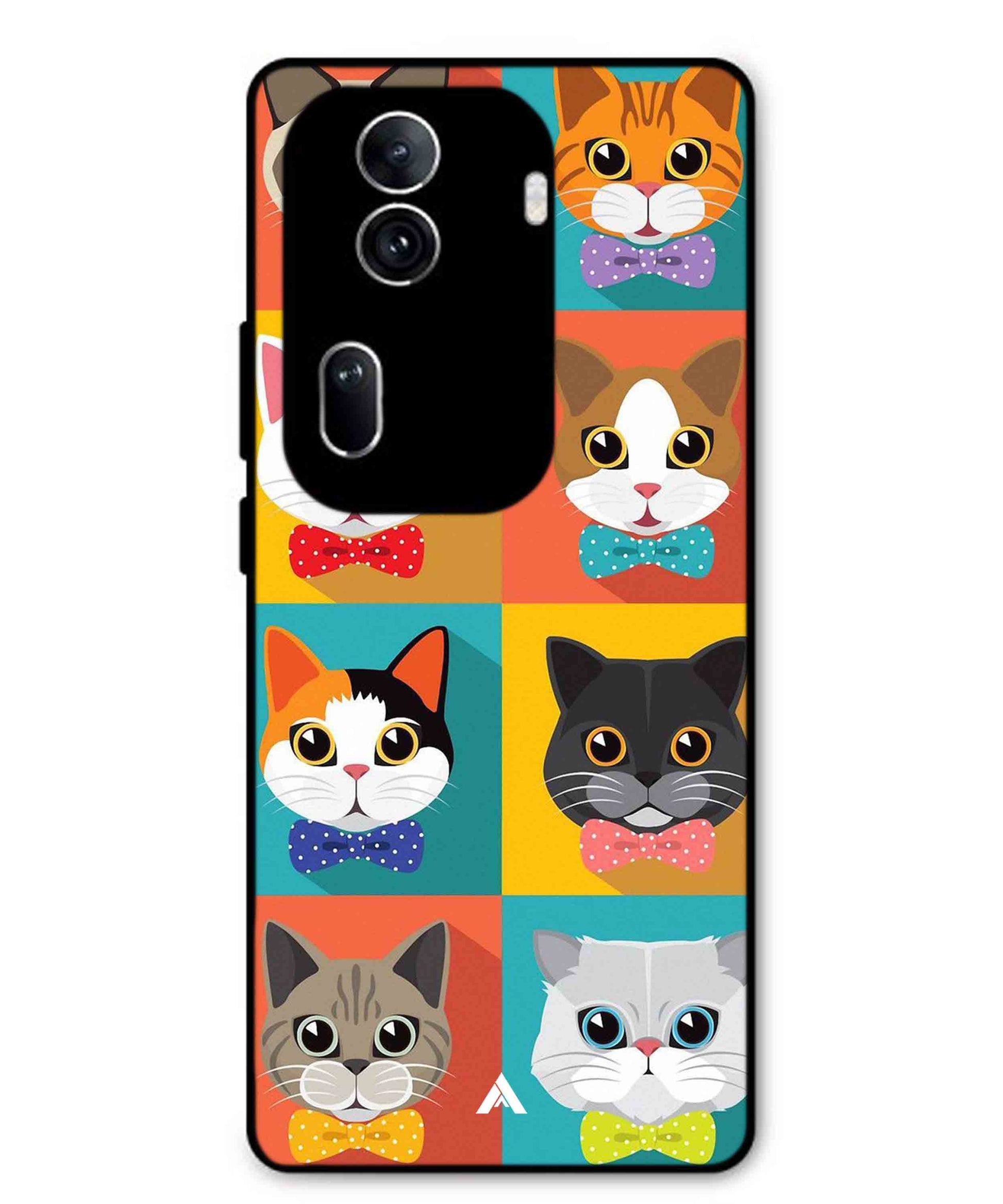 Kitties Metal Back Cover Phone Case for Oppo Reno 11 Pro
