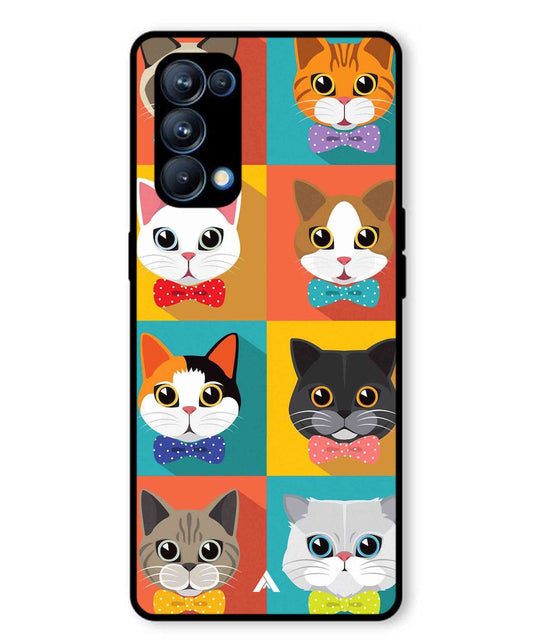 Kitties Metal Back Cover Phone Case for Oppo Reno 5 Pro