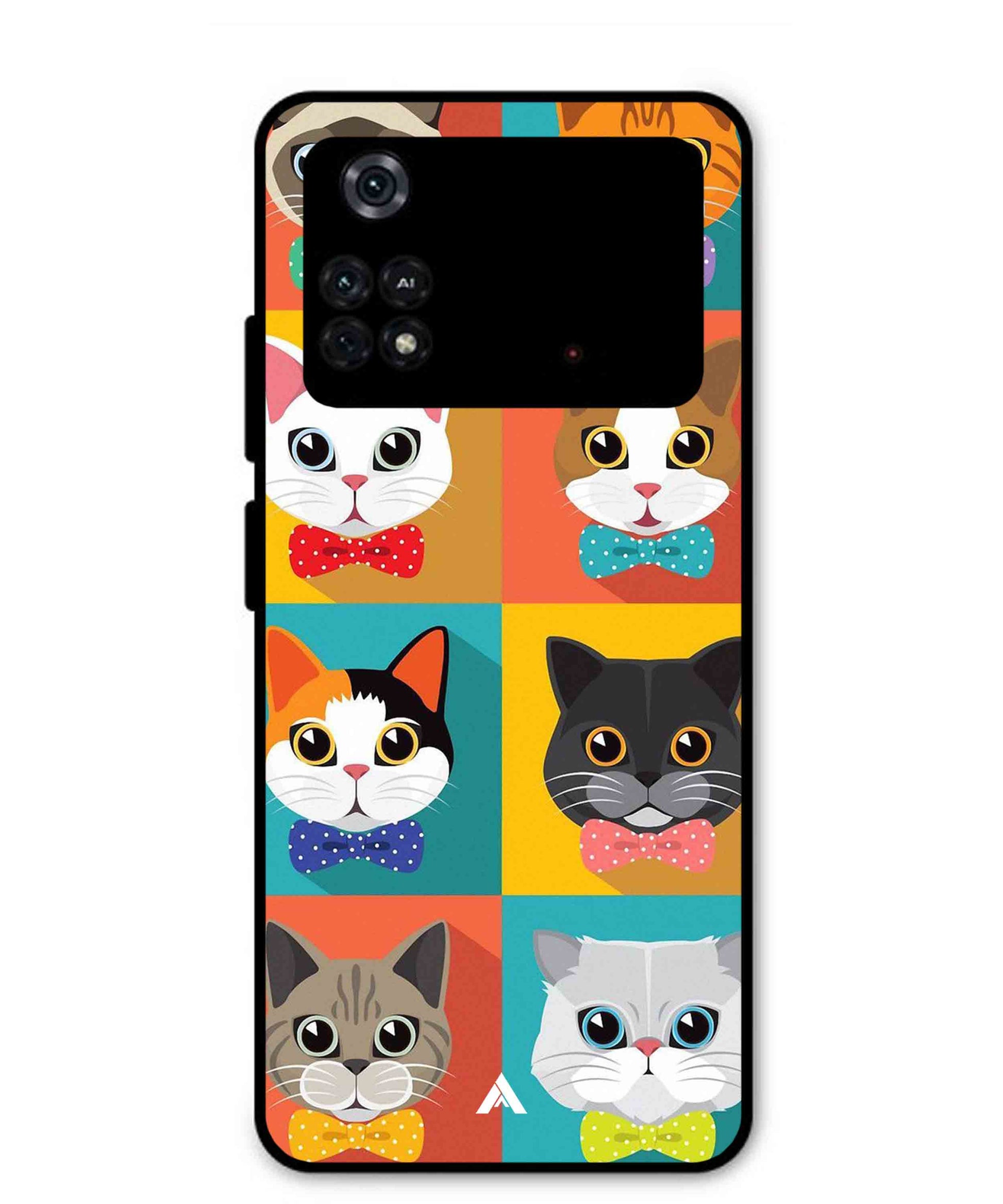 Kitties Metal Back Cover Phone Case for Poco M4 Pro 4G
