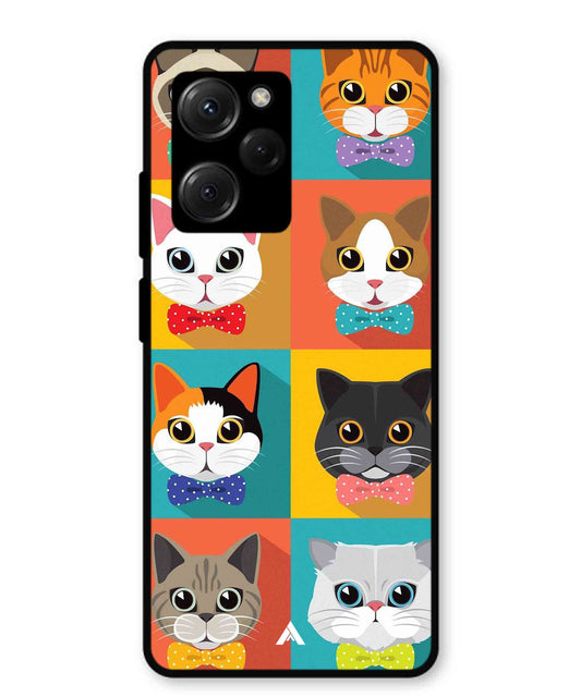 Kitties Metal Back Cover Phone Case for Poco X5 Pro