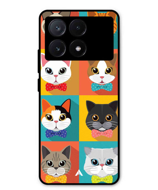 Kitties Metal Back Cover Phone Case for Poco X6 Pro