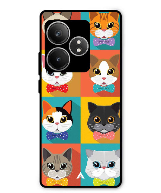 Kitties Metal Back Cover Phone Case for Realme GT 6T