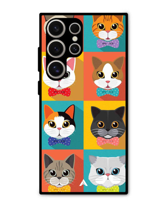 Kitties Metal Back Cover Phone Case for Samsung Galaxy S24 Ultra