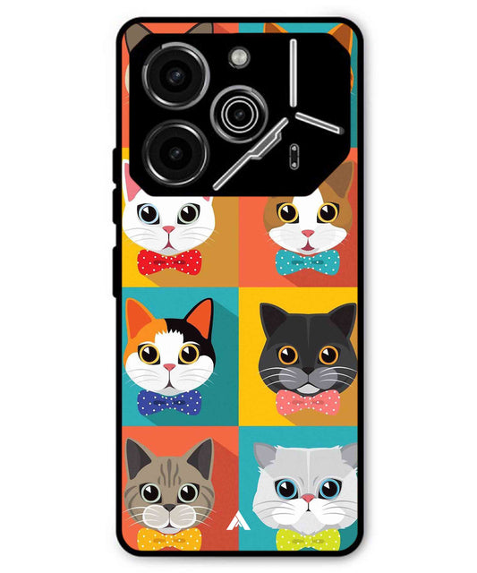 Kitties Metal Back Cover Phone Case for Tecno Pova 6