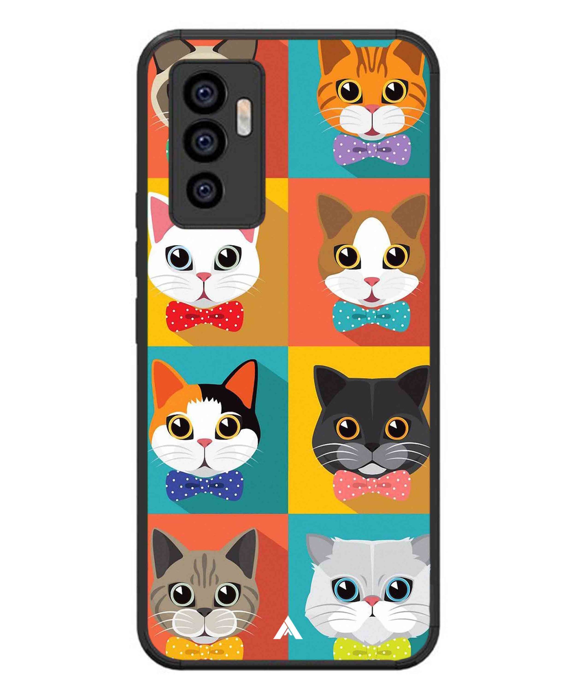 Kitties Metal Back Cover Phone Case for Vivo T1