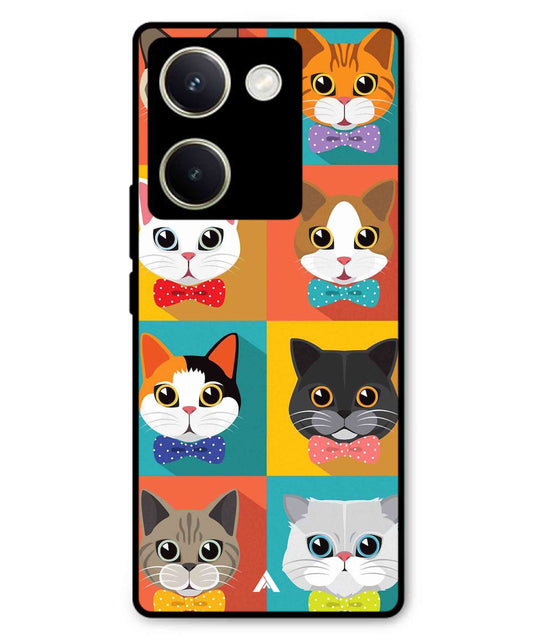 Kitties Metal Back Cover Phone Case for Vivo Y300 Plus