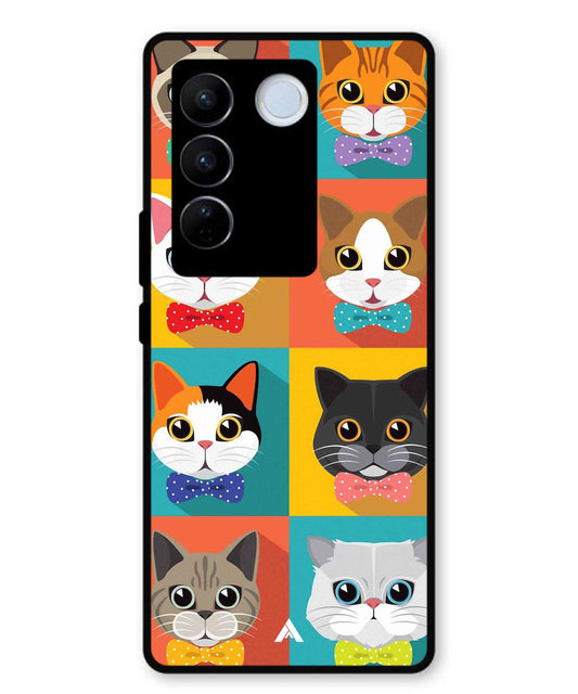 Kitties Metal Back Cover Phone Case for Vivo v27 Pro