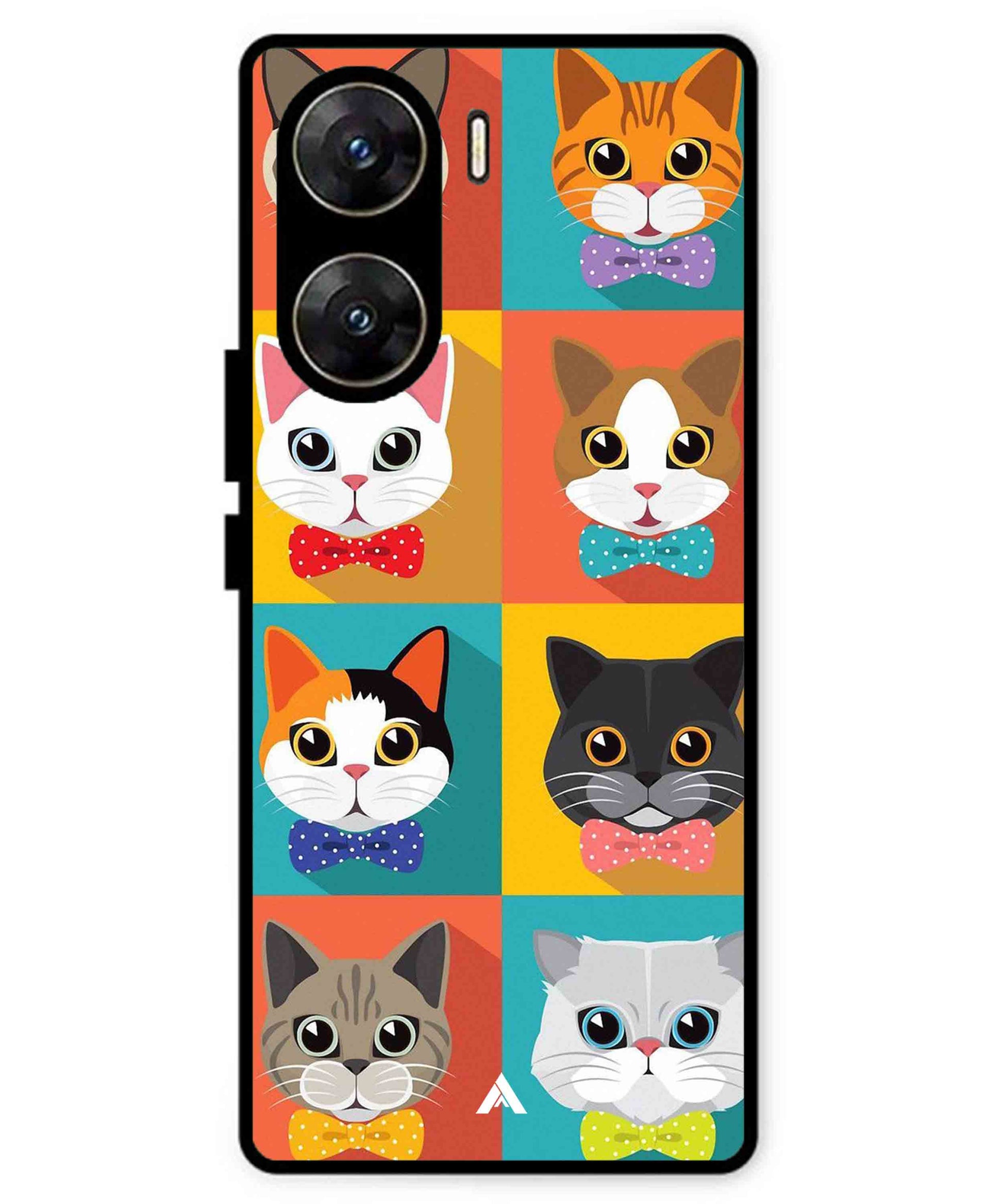 Kitties Metal Back Cover Phone Case for Vivo v29e
