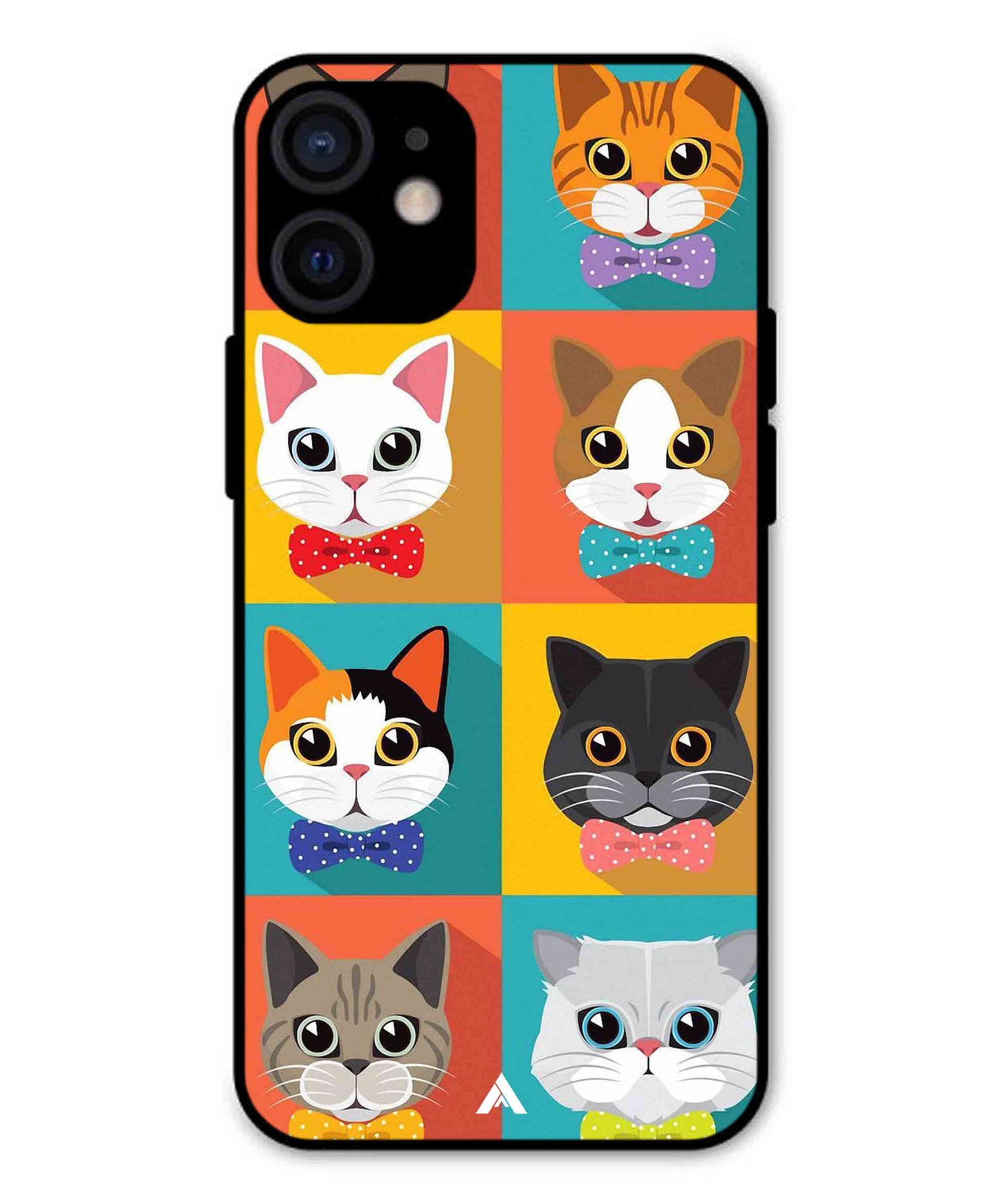 Kitties Metal Back Cover Phone Case for iPhone 12 Mini