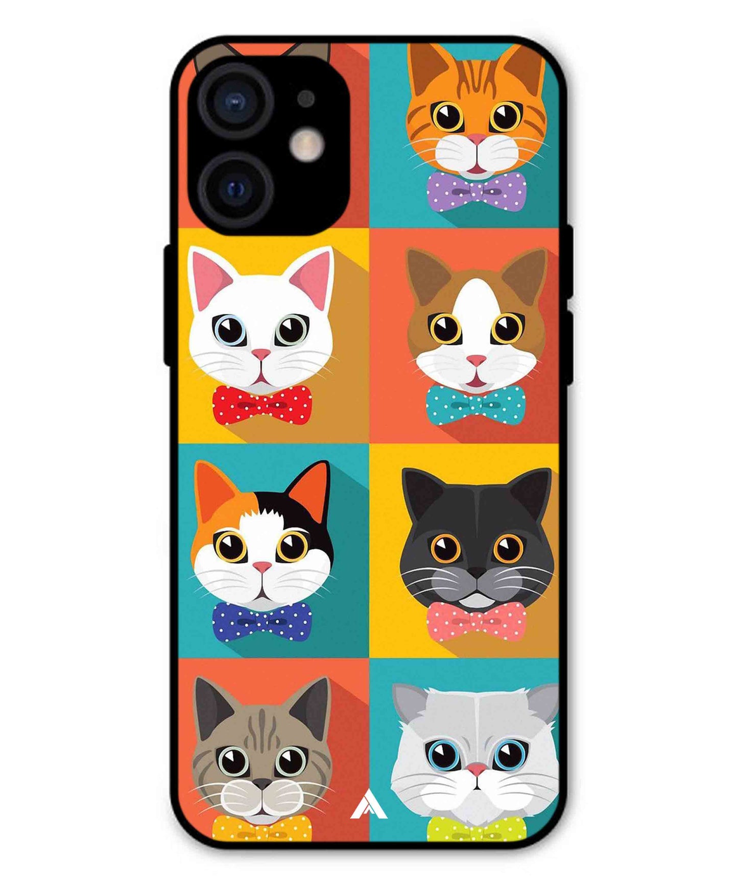Kitties Metal Back Cover Phone Case for iPhone 13 Mini