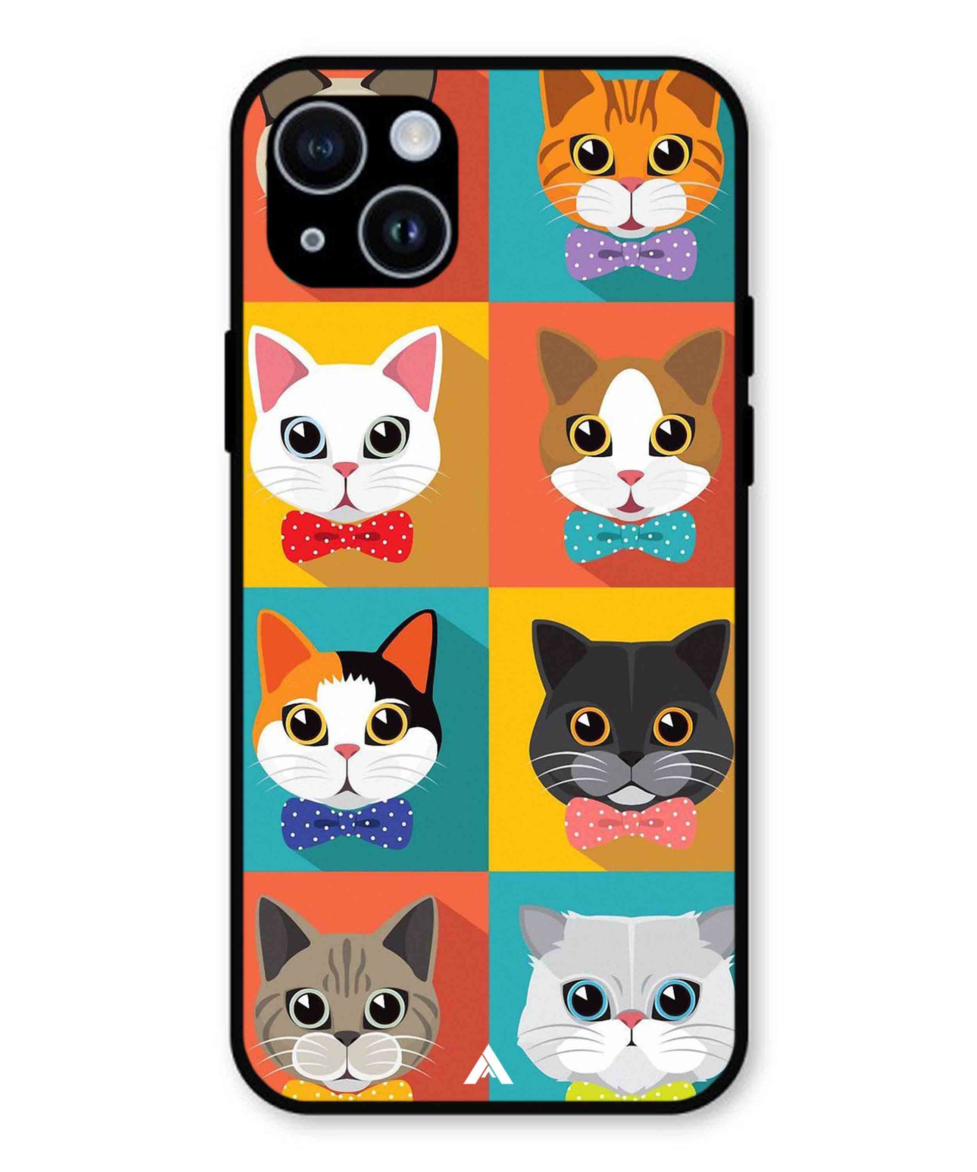 Kitties Metal Back Cover Phone Case for iPhone 14