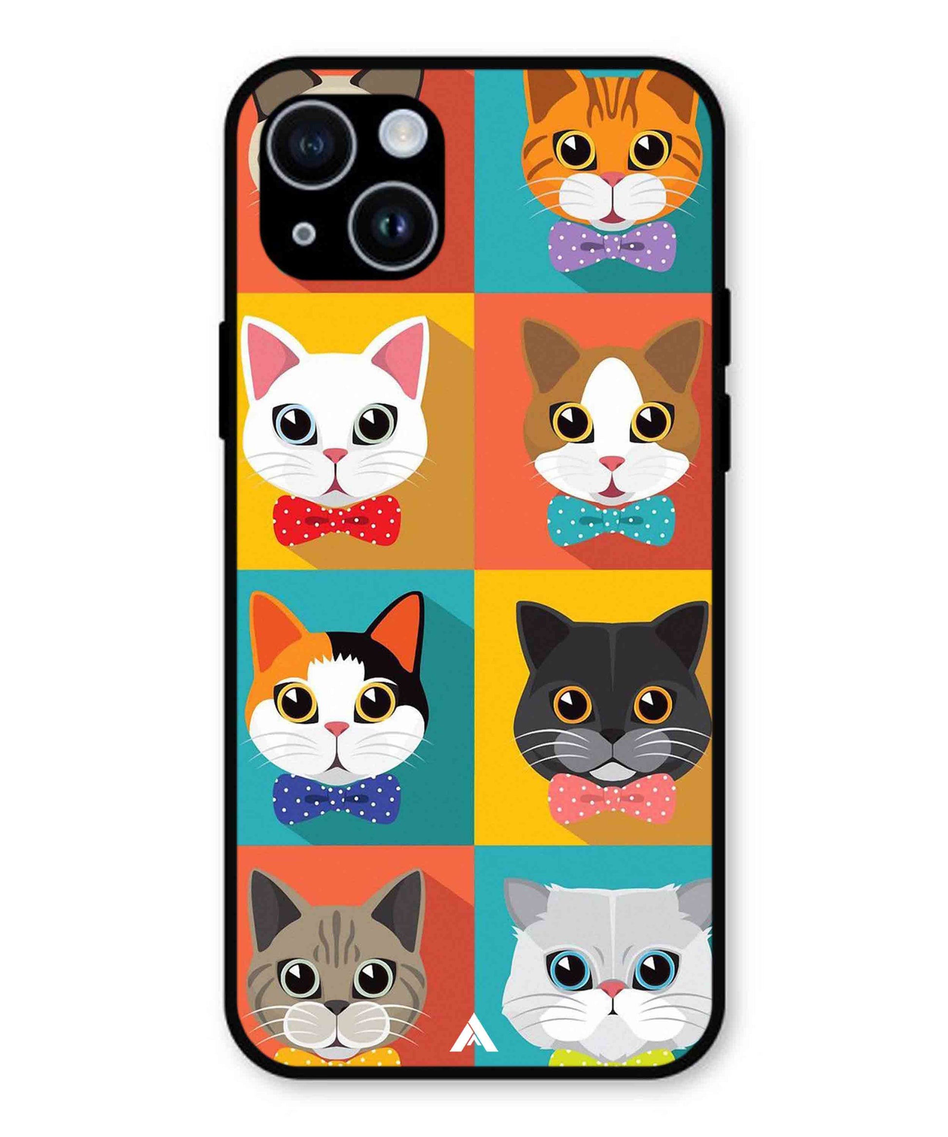Kitties Metal Back Cover Phone Case for iPhone 15