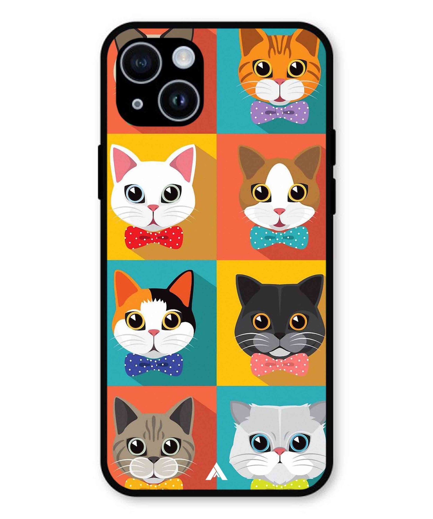 Kitties Metal Back Cover Phone Case for iPhone 15 Plus