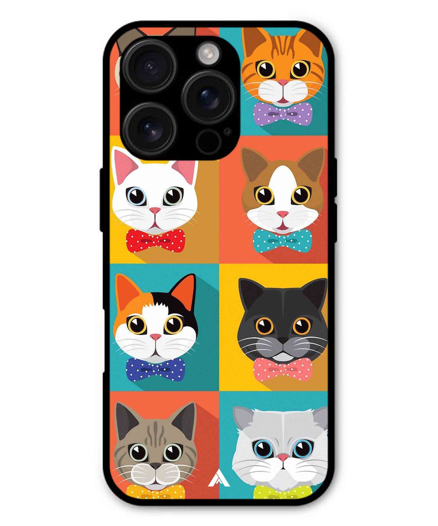 Kitties Metal Back Cover Phone Case for iPhone 15 Pro